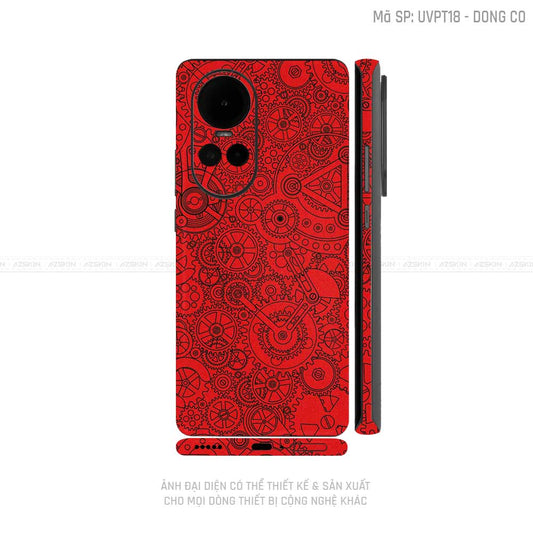 Dán Skin Điện Thoại OPPO Reno Series Vân Động Cơ Đỏ | UVPT18
