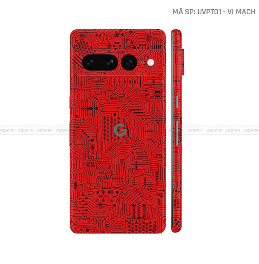 Dán Skin Google Pixel 8 Series Vân Vi Mạch Đỏ | UVPT01