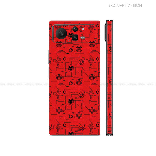 Dán Skin Điện Thoại Xiaomi Mix Fold Series Vân Nổi Iron Man Đỏ | UVPT17