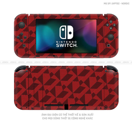 Dán Skin Máy Chơi Game Nintendo Switch Vân Nordic Đỏ | UVPT02