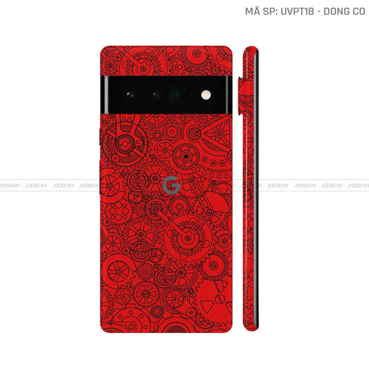 Dán Skin Google Pixel 6 Series Vân Động Cơ Đỏ | UVPT18