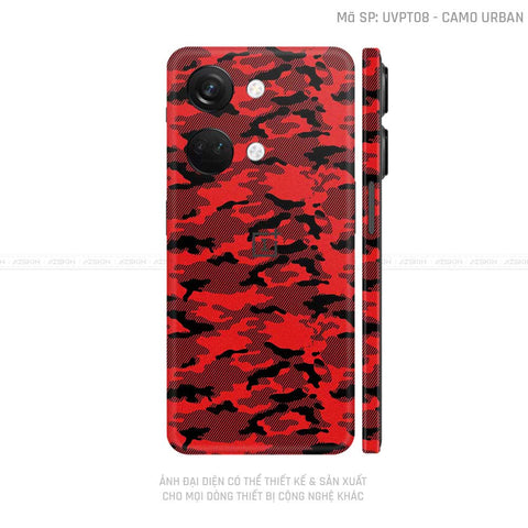 Dán Skin Oneplus Nord Series Vân Camo Urban Đỏ | UVPT08