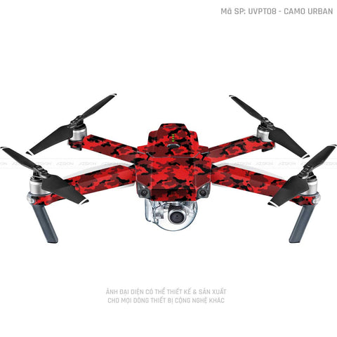 Dán Skin Flycam Vân Nổi Camo Urban Đỏ | UVPT08