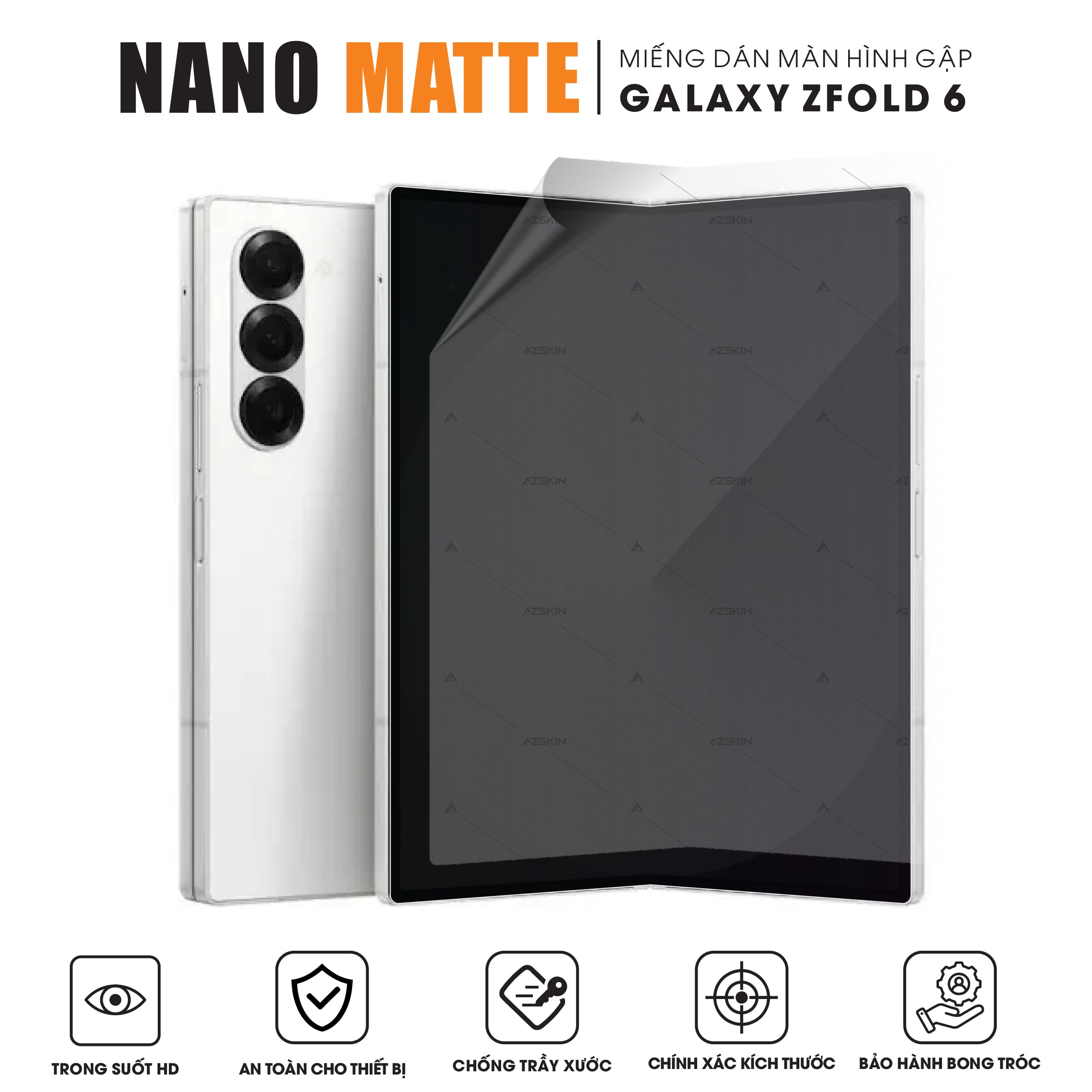 Miếng dán chống vân màn hình gập chính Samsung Galaxy Z Fold 6