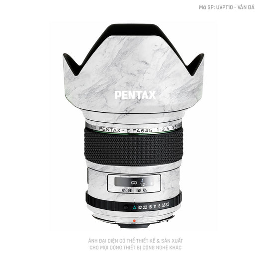 Dán Skin Ống Kính Pentax Vân Đá Trắng | UVPT10
