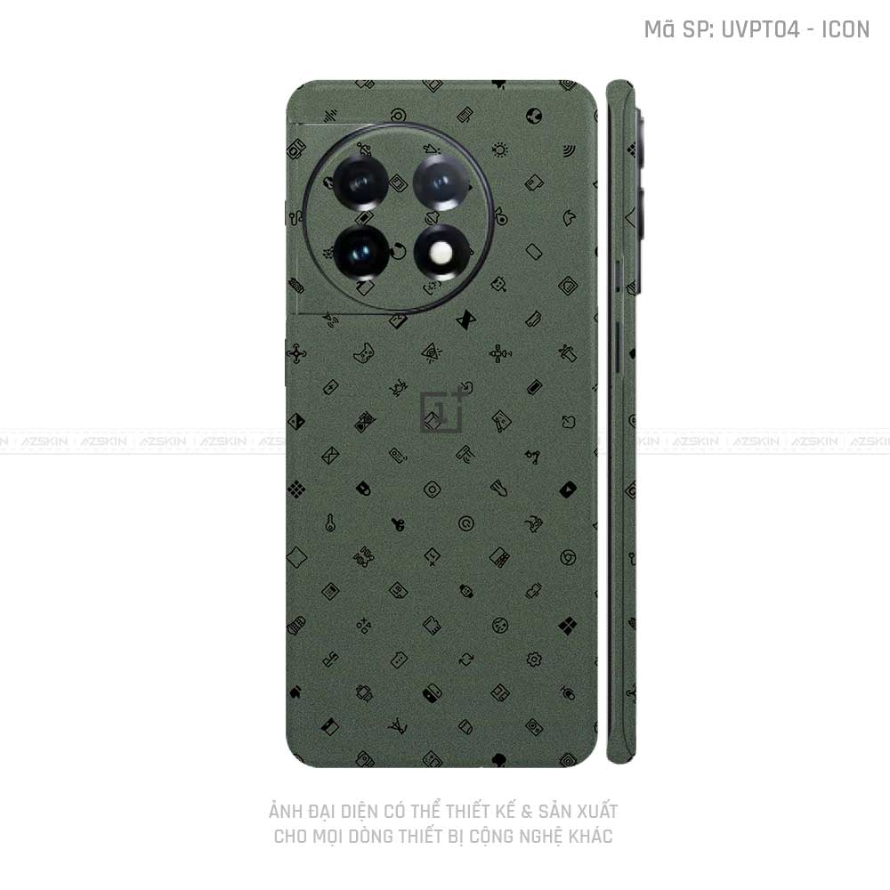 Dán Skin Oneplus Ace Series Vân Icon Xanh Midnight | UVPT04