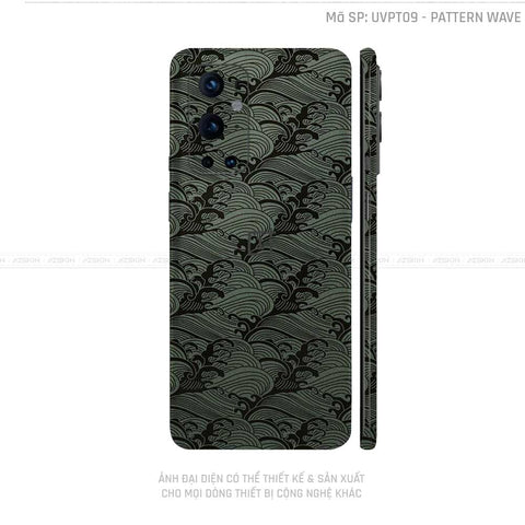 Dán Skin Oneplus 8/9 Series Vân Nổi Pattern Wave Xanh | UVPT09