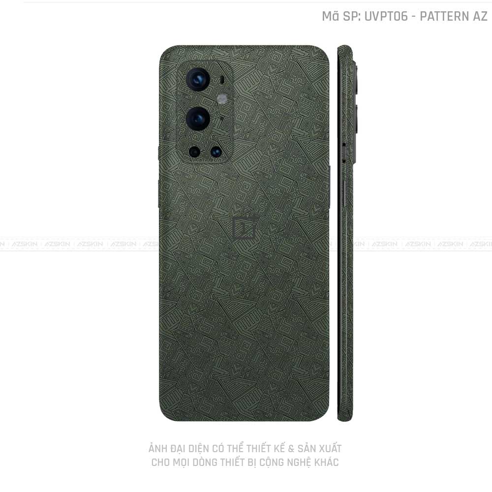 Dán Skin Oneplus 8/9 Series Vân Nổi Pattern AZ Xanh | UVPT06