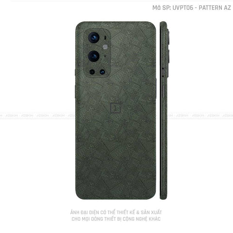 Dán Skin Oneplus 8/9 Series Vân Nổi Pattern AZ Xanh | UVPT06