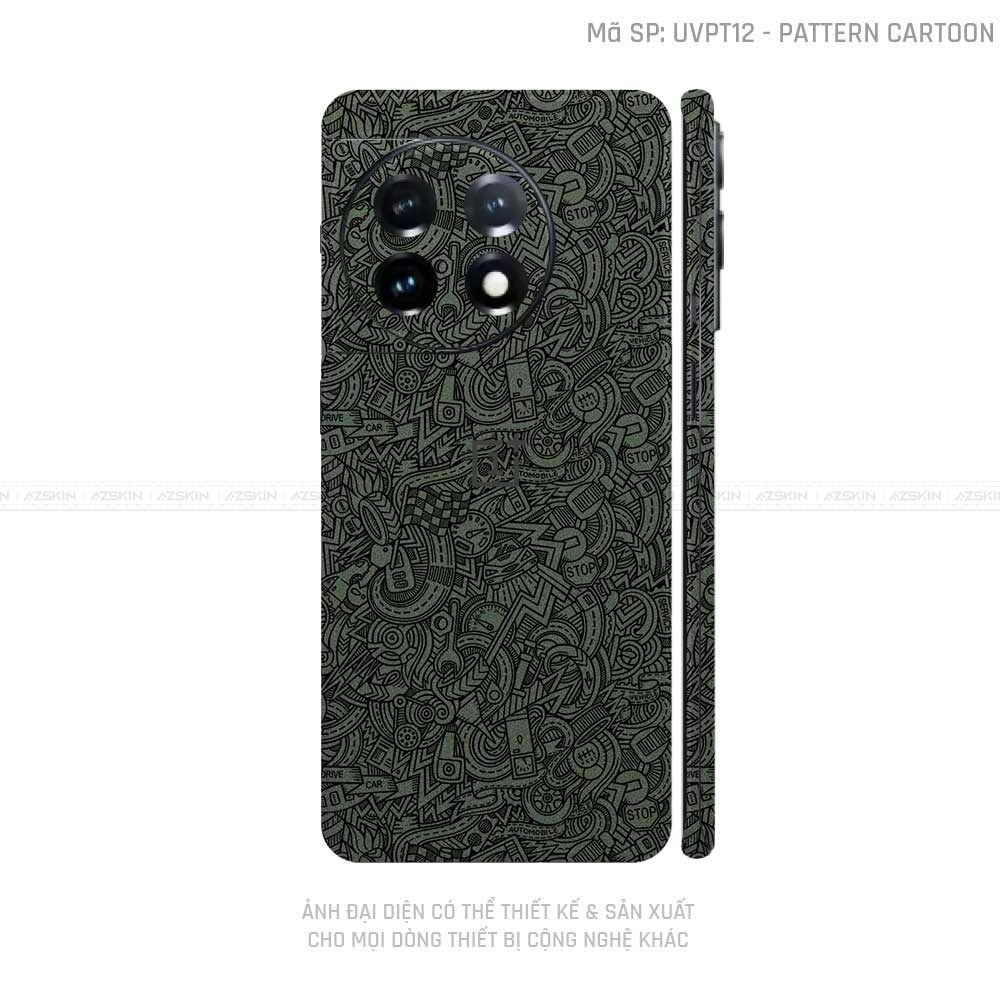 Dán Skin Oneplus Ace Series Vân Pattern Cartoon Xanh Midnight | UVPT12