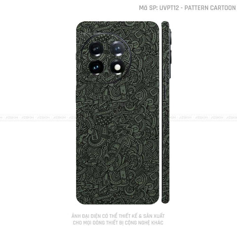 Dán Skin Oneplus Ace Series Vân Pattern Cartoon Xanh Midnight | UVPT12