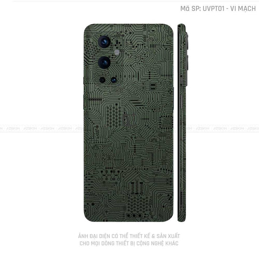 Dán Skin Oneplus 8/9 Series Vân Vi Mạch Xanh | UVPT01