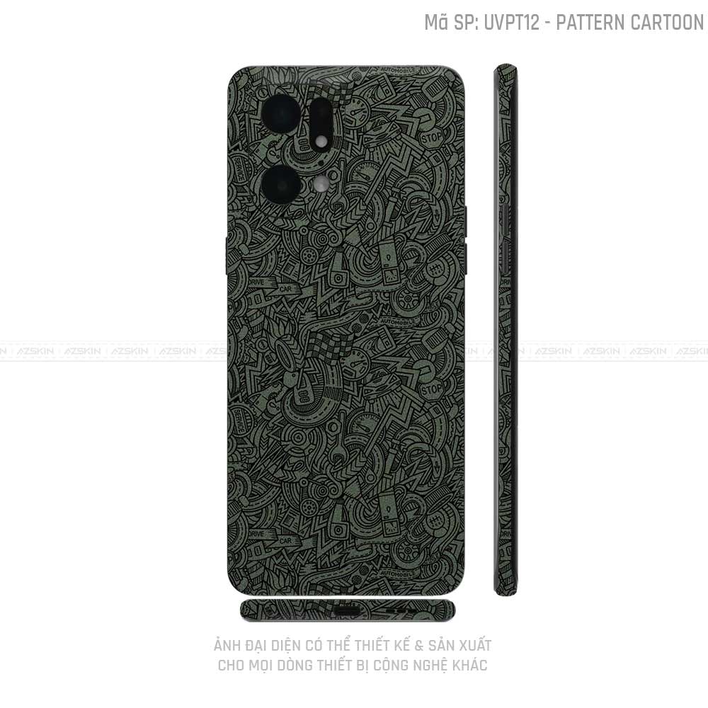 Miếng Dán Skin Điện Thoại OPPO Find X Series Vân Nổi Pattern Cartoon | UVPT12