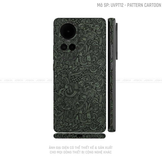 Dán Skin Điện Thoại OPPO Reno Series Vân Pattern Cartoon Midnight | UVPT12