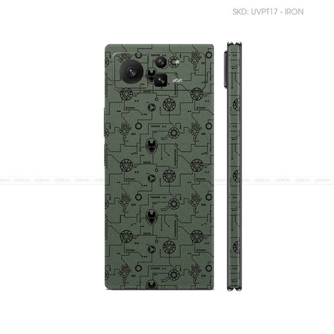 Dán Skin Điện Thoại Xiaomi Mix Fold Series Vân Nổi Iron Man Midnight | UVPT17