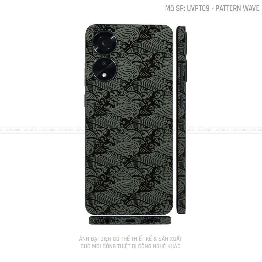Miếng Dán Skin Điện Thoại OPPO A Series Vân Sóng Xanh | UVPT09