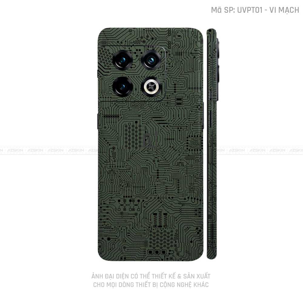 Dán Skin Oneplus 10 Series Vân Vi Mạch Xanh | UVPT01