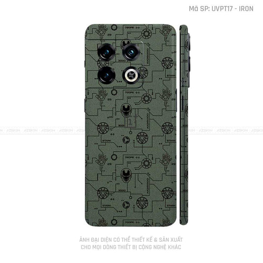 Dán Skin Oneplus 10 Series Vân IRonman Xanh | UVPT17