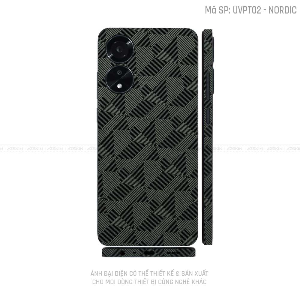 Miếng Dán Skin Điện Thoại OPPO A Series Vân Nổi Nordic Xanh | UVPT02