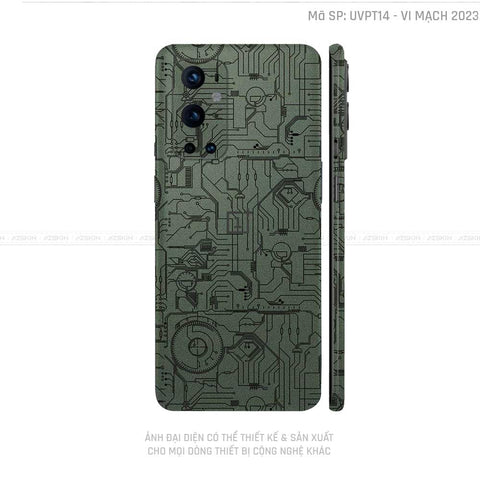 Dán Skin Oneplus 8/9 Series Vân Vi Mạch 2023 Xanh | UVPT14