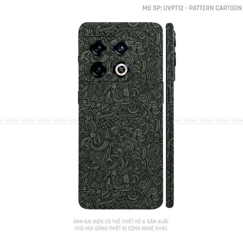 Dán Skin Oneplus 10 Series Vân Pattern Cartoon Xanh | UVPT12