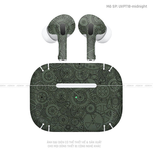 Dán Skin Tai Nghe Airpod 3 Vân Động Cơ Xanh | UVPT18
