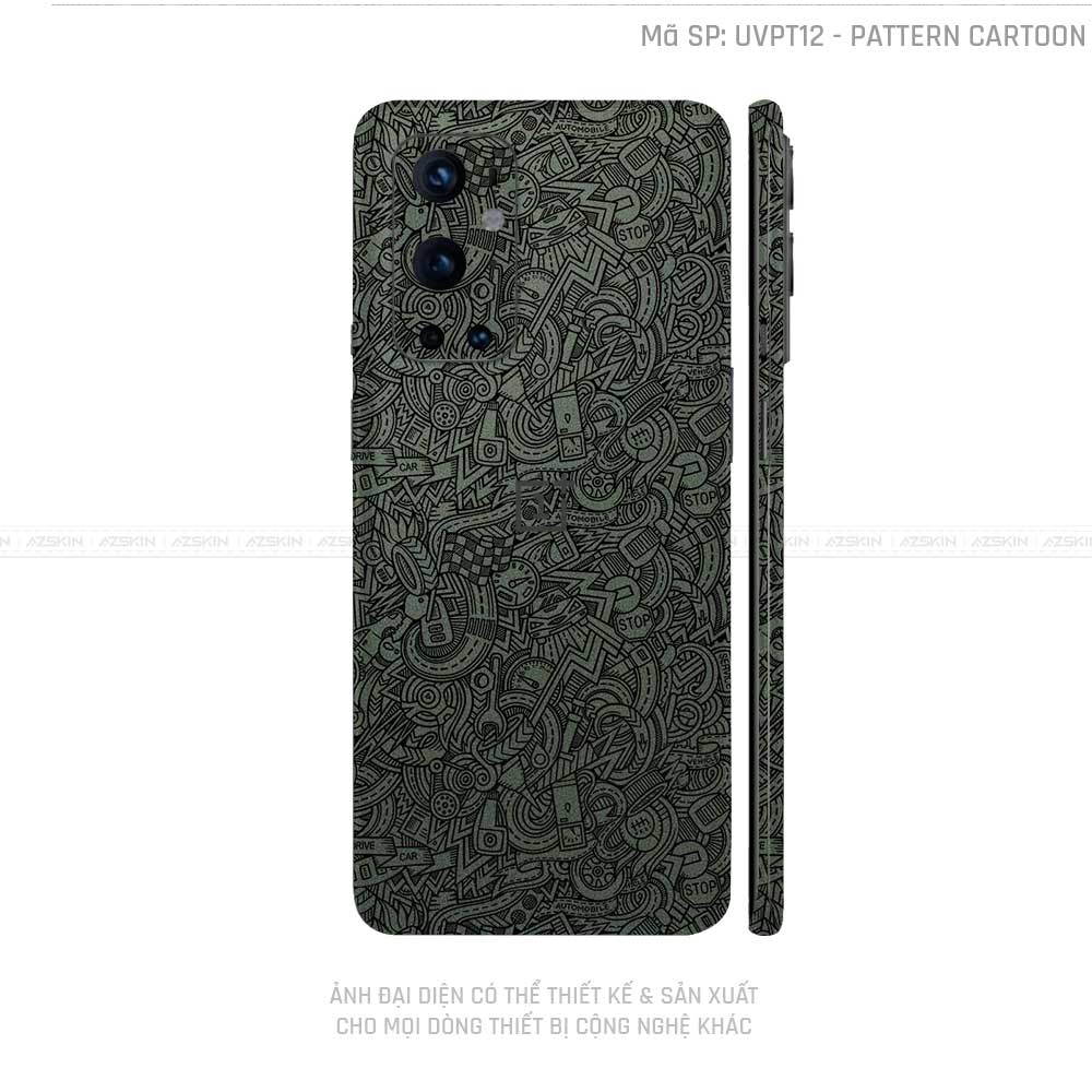 Dán Skin Oneplus 8/9 Series Vân Pattern Cartoon Xanh | UVPT12