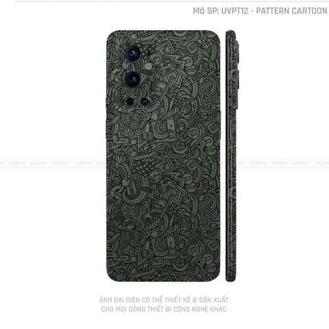 Dán Skin Oneplus 8/9 Series Vân Pattern Cartoon Xanh | UVPT12