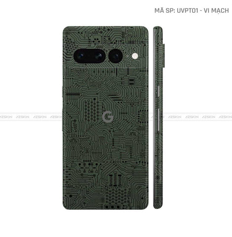 Dán Skin Google Pixel 8 Series Vân Vi Mạch MIdnight | UVPT01