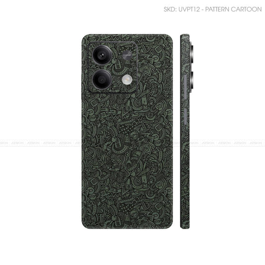 Dán Skin Điện Thoại Xiaomi Redmi 13 Series Vân Nổi Cartoon Midnight | UVPT12