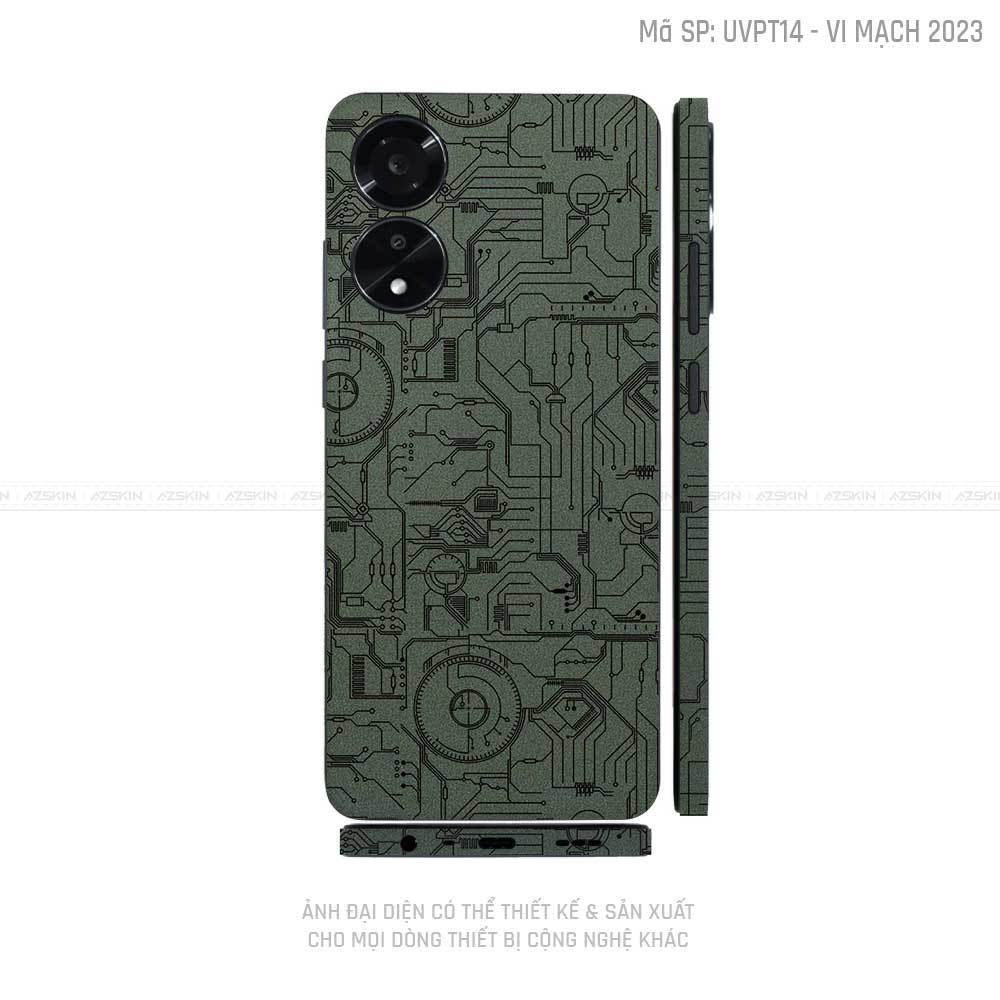 Miếng Dán Skin Điện Thoại OPPO A Series Vân Nổi Vi Mạch 2023 Xanh | UVPT14