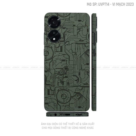 Miếng Dán Skin Điện Thoại OPPO A Series Vân Nổi Vi Mạch 2023 Xanh | UVPT14