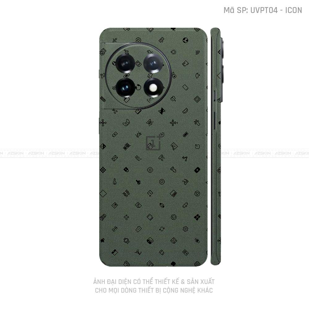 Dán Skin Oneplus 12 Series Vân ICON Xanh | UVPT04