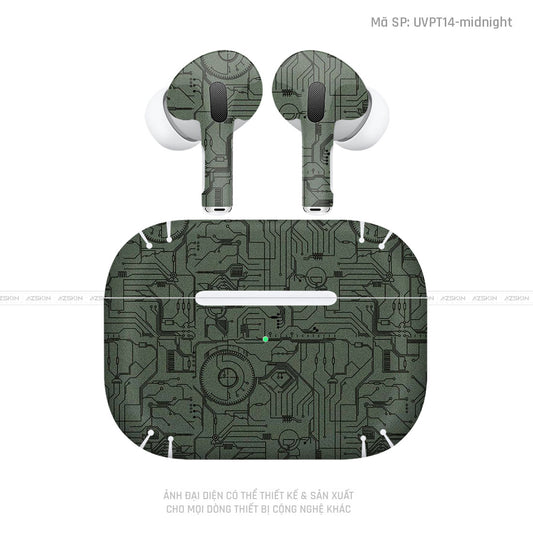 Dán Skin Tai Nghe Airpod 3 Vân Nổi Vi Mạch 2023 Xanh | UVPT14