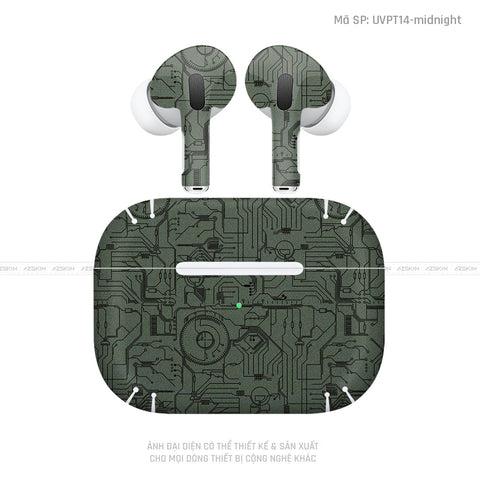 Dán Skin Tai Nghe Airpod 3 Vân Nổi Vi Mạch 2023 Xanh | UVPT14