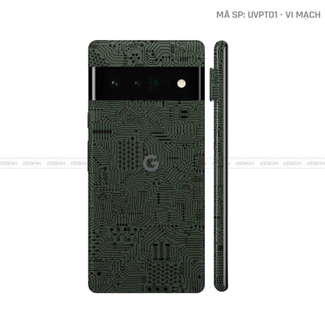 Dán Skin Google Pixel 6 Series Vân Vi Mạch Midnight | UVPT01