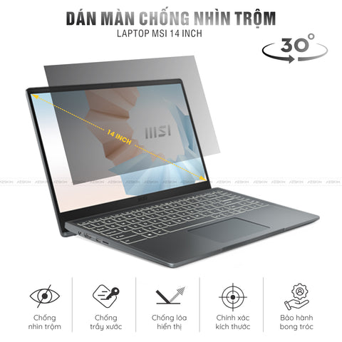 Miếng Dán Chống Nhìn Trộm Laptop MSI 14 inch