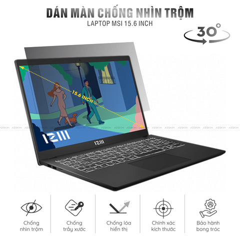 Miếng Dán Chống Nhìn Trộm Laptop MSI 15.6 inch