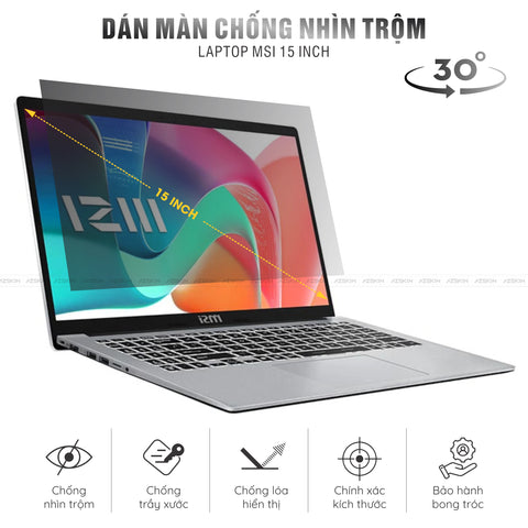 Miếng Dán Chống Nhìn Trộm Laptop MSI 15 inch