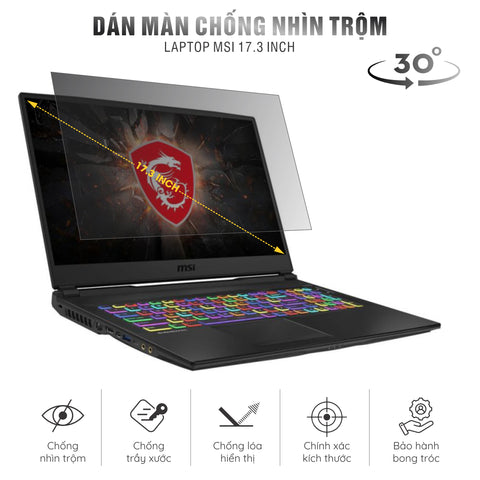 Miếng Dán Chống Nhìn Trộm Laptop MSI 17.3 inch