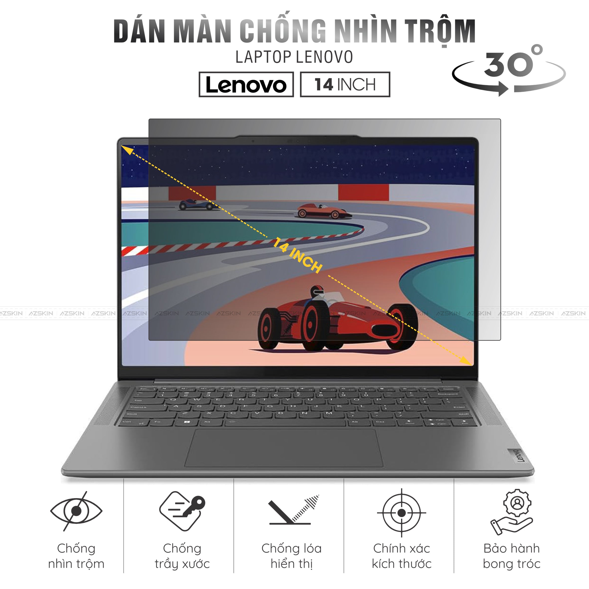 Miếng Dán Chống Nhìn Trộm Laptop Lenovo 14 inch