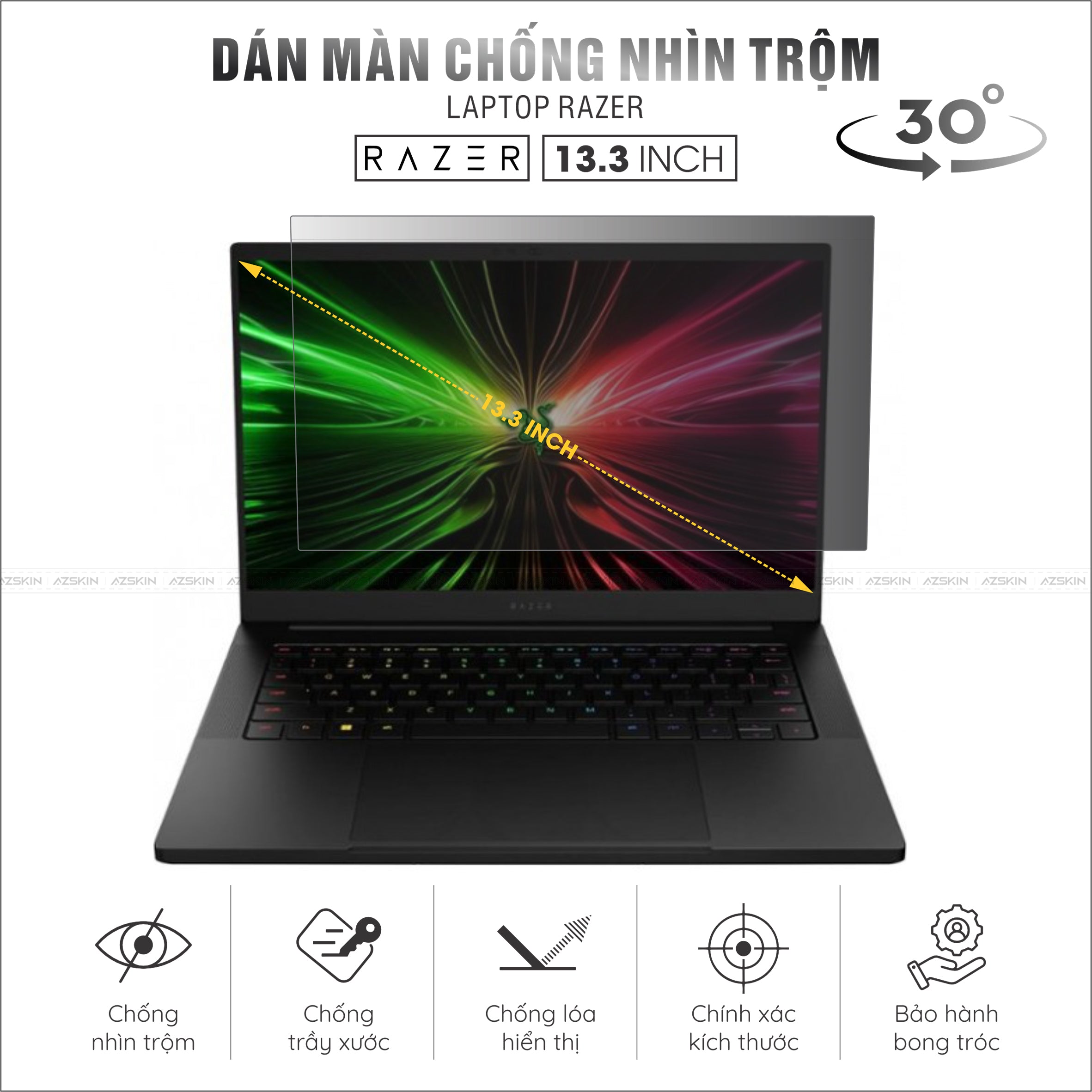Miếng Dán Chống Nhìn Trộm Laptop Razer 13.3 inch
