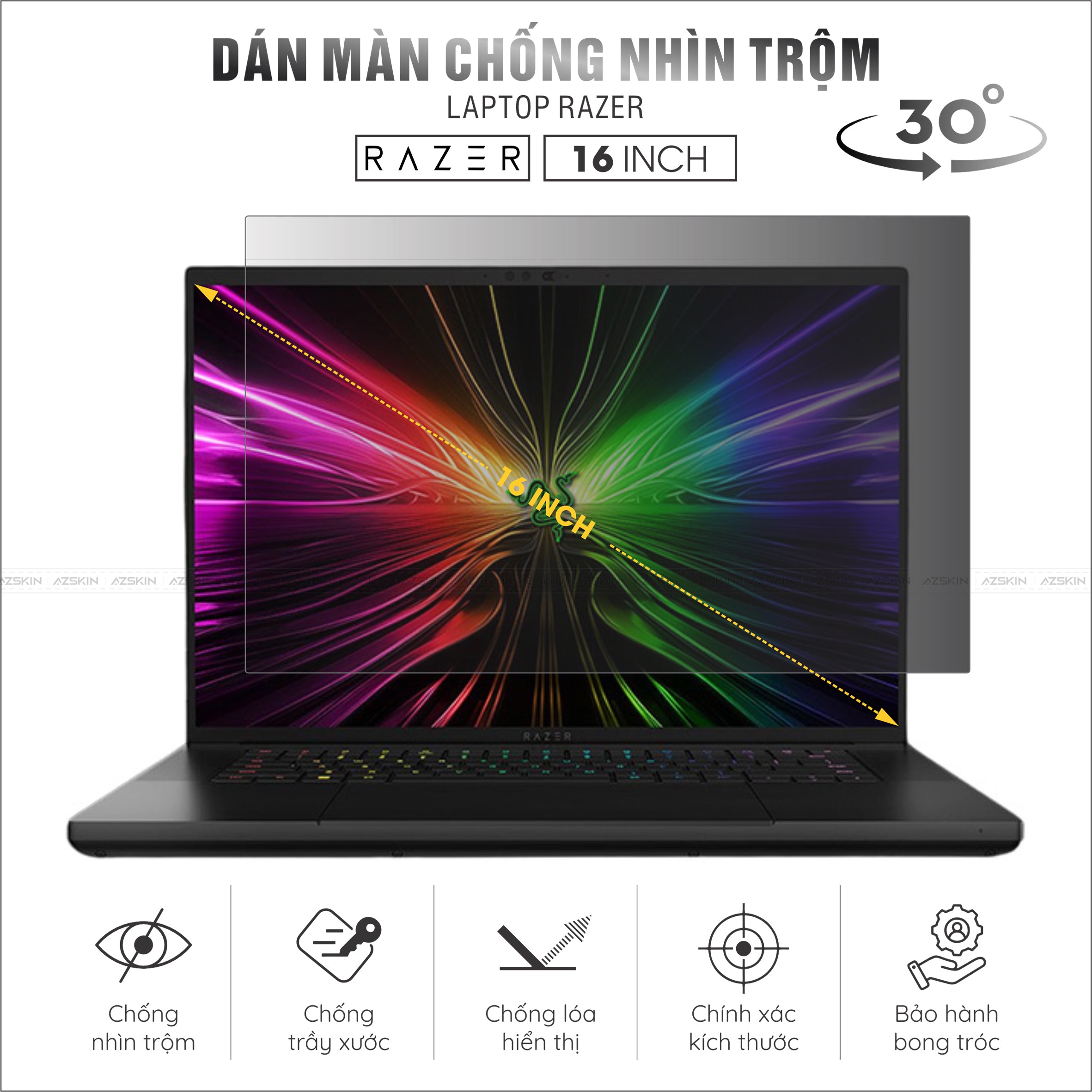 Miếng Dán Chống Nhìn Trộm Laptop Razer 16 inch