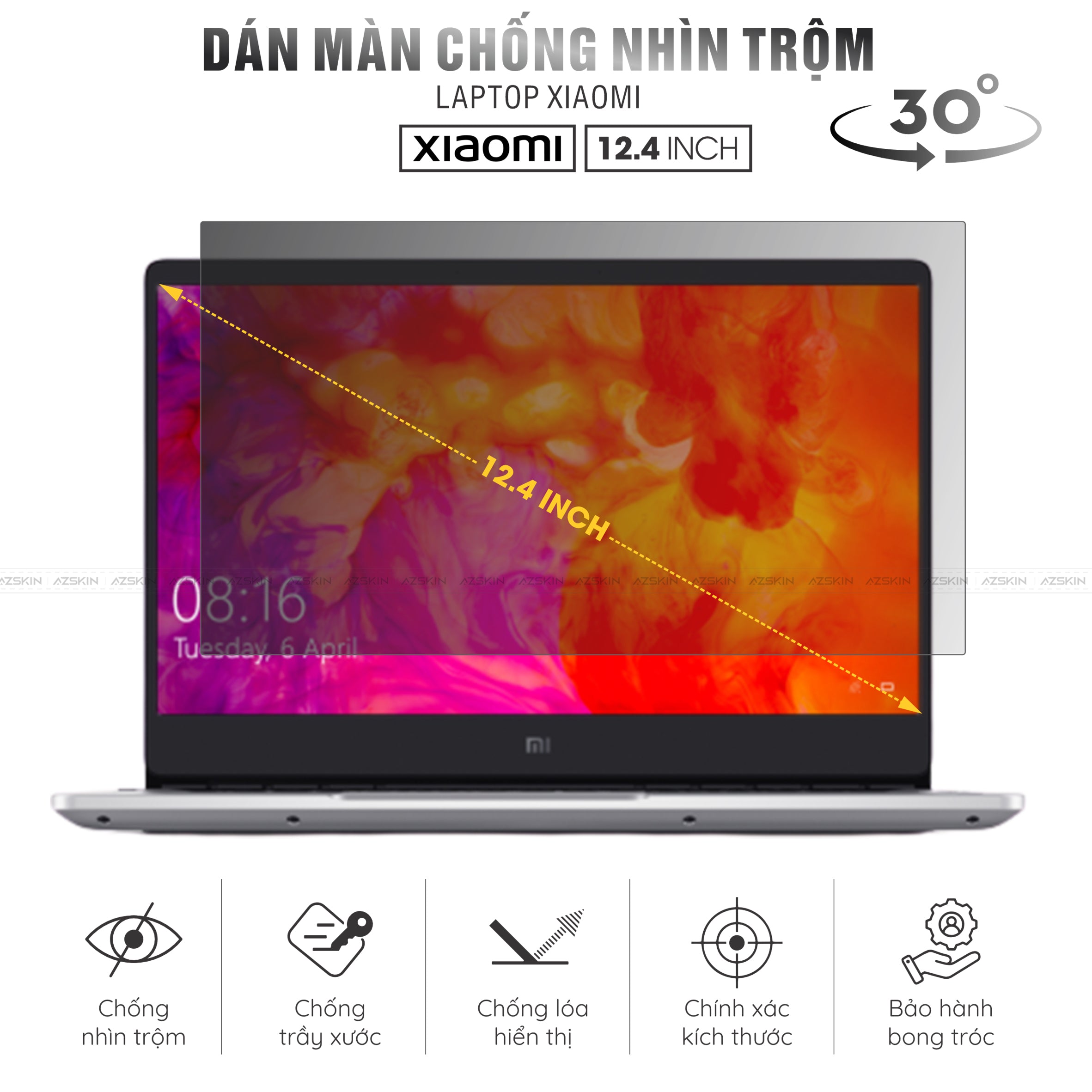 Miếng Dán Chống Nhìn Trộm Laptop Xiaomi 12 .4 inch