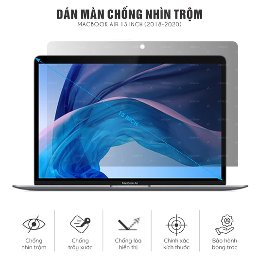 Miếng Dán Chống Nhìn Trộm Macbook Air 13 inch 2018, 2019, 2020