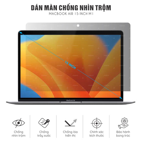 Miếng Dán Chống Nhìn Trộm Macbook Air 15 inch M1