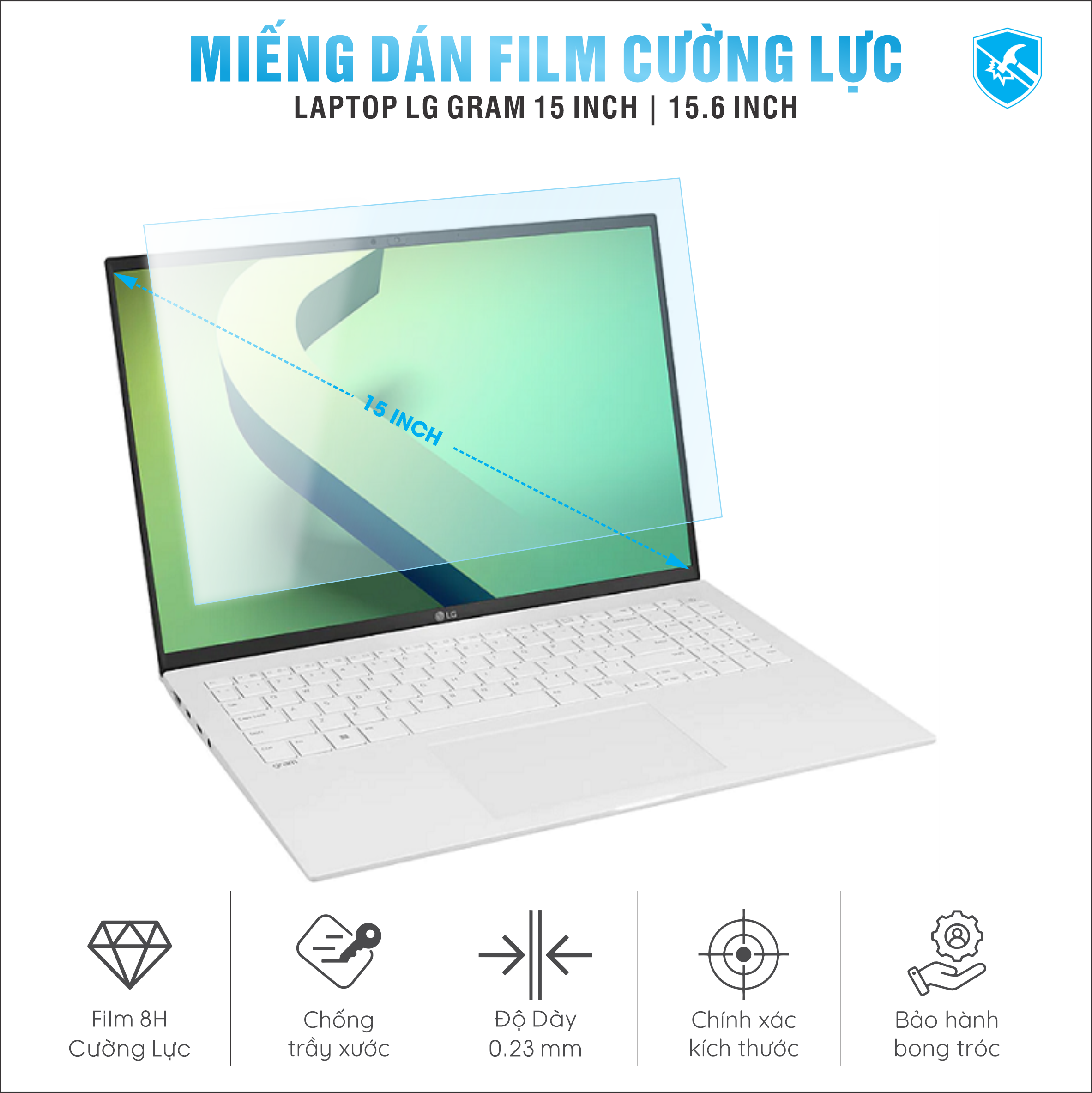 Miếng Dán Film Cường Lực Laptop LG Gram 15.6 inch