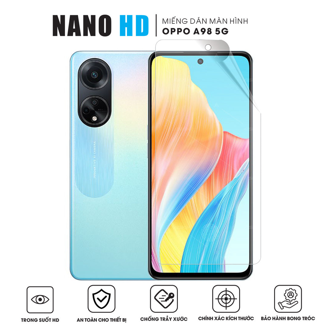 Miếng dán màn hình NANO HD OPPO A98 5G