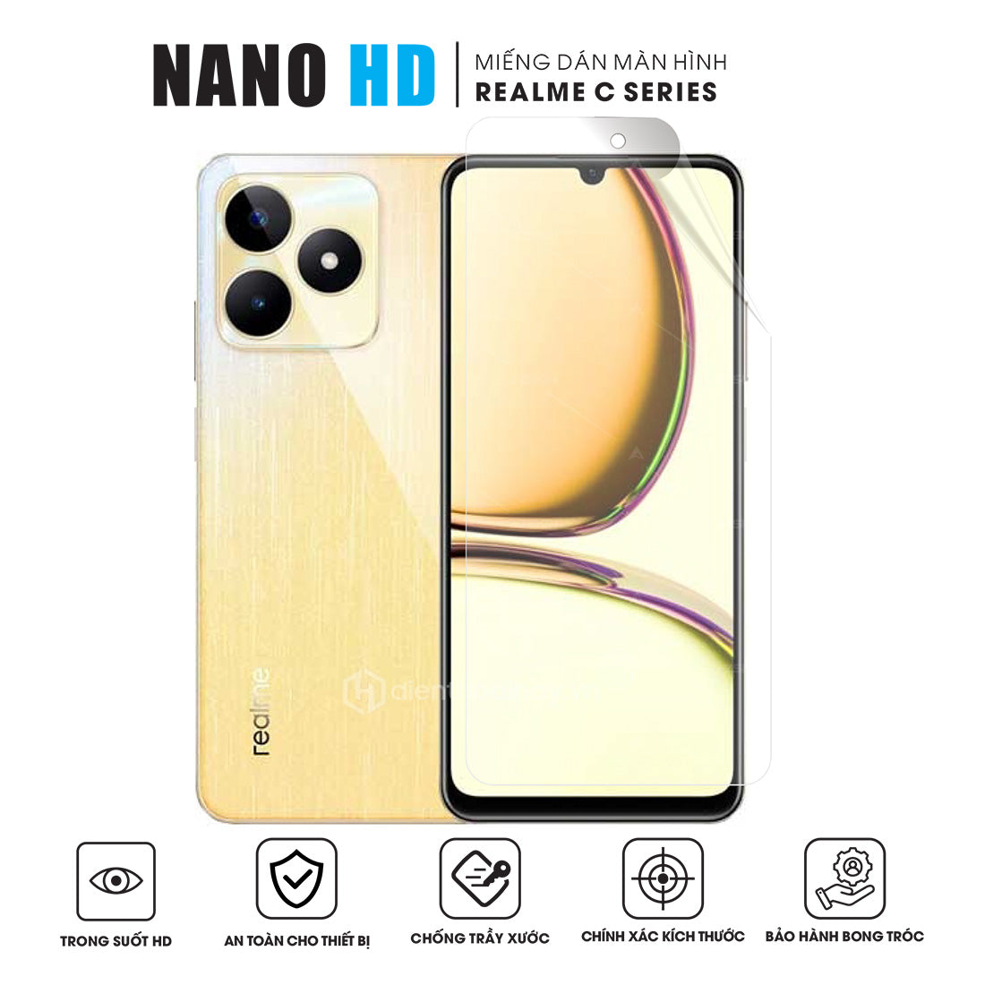 Miếng dán màn hình điện thoại Realme C Series NANO HD