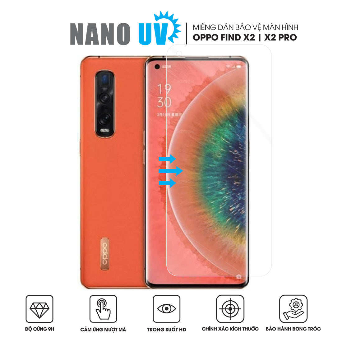 Miếng dán màn hình Nano UV Miếng Dán Màn Hình OPPO Find X2 Pro | Neo | Lite